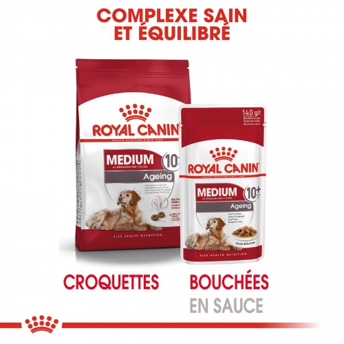 Alimentation pour chien - ROYAL CANIN Medium Ageing 10+ en Sauce - Pâtée pour chien pour chiens