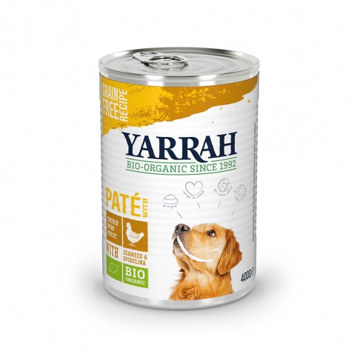 Alimentation pour chien - Yarrah pâtées bio - Lot 12 x 400 g pour chiens