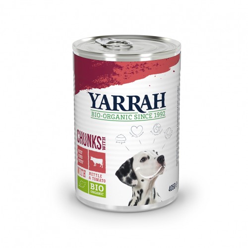 Alimentation pour chien - Yarrah bouchées bio - Lot 12 x 405 g pour chiens