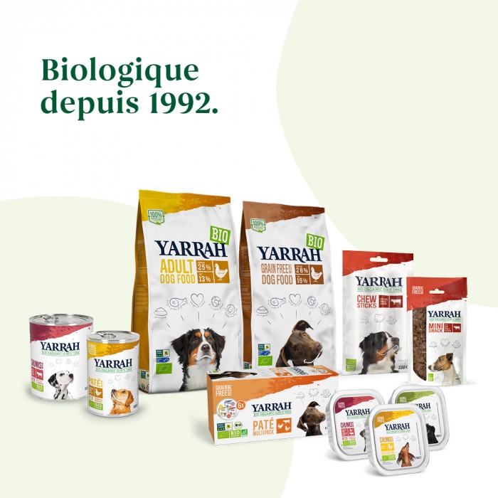 Alimentation pour chien - Yarrah bouchées bio - Lot 12 x 150g pour chiens