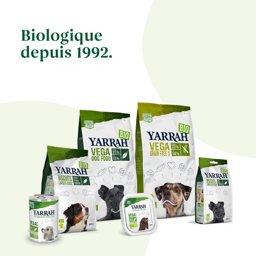 Alimentation pour chien - Yarrah bouchées bio vegan - Lot de 12 x 380 g pour chiens