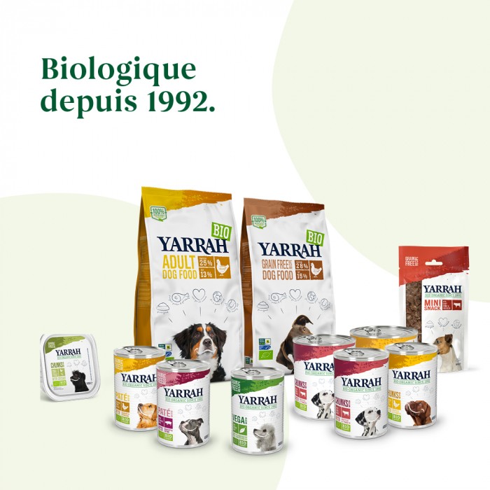 Alimentation pour chien - Yarrah bouchées bio - Lot 6 x 820 g pour chiens