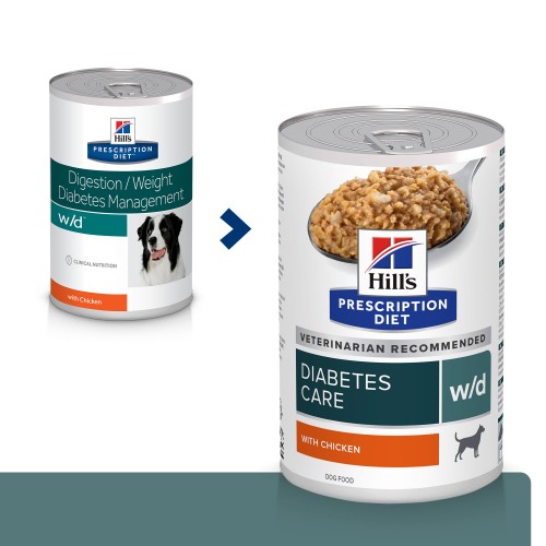 Alimentation pour chien - HILL’S Prescription Diet w/d Diabetes Care en Boîtes au Poulet – Pâtée pour chien pour chiens
