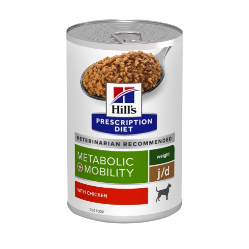 Alimentation pour chien - HILL’S Prescription Diet j/d Metabolic+Mobility en Boîtes au Poulet – Pâtée pour chien pour chiens