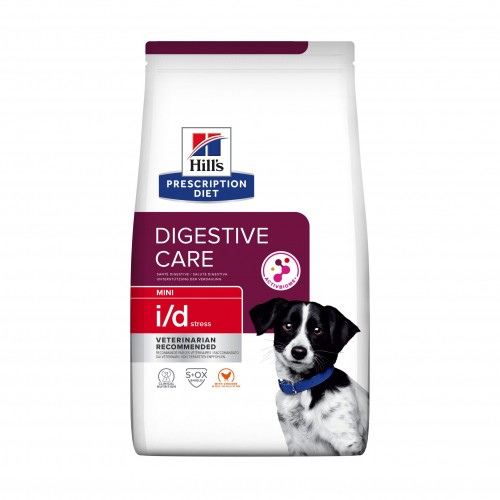 Alimentation pour chien - HILL'S Prescription Diet Canine i/d Digestive Care Stress Mini au Poulet - Croquettes pour chien pour chiens