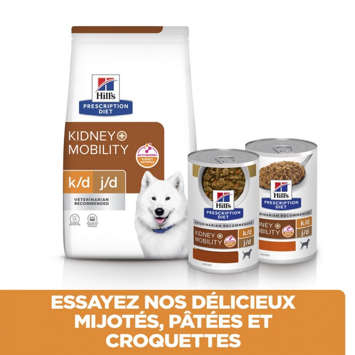 Alimentation pour chien - HILL'S Prescription Diet k/d j/d Kidney + Mobility en bouchées mijotées au Poulet - Pâtée pour chien pour chiens