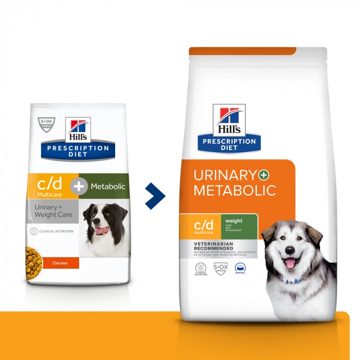 Objectif poids idéal - HILL'S Prescription Diet c/d Urinary Multicare + Metabolic - Croquettes pour chien pour chiens