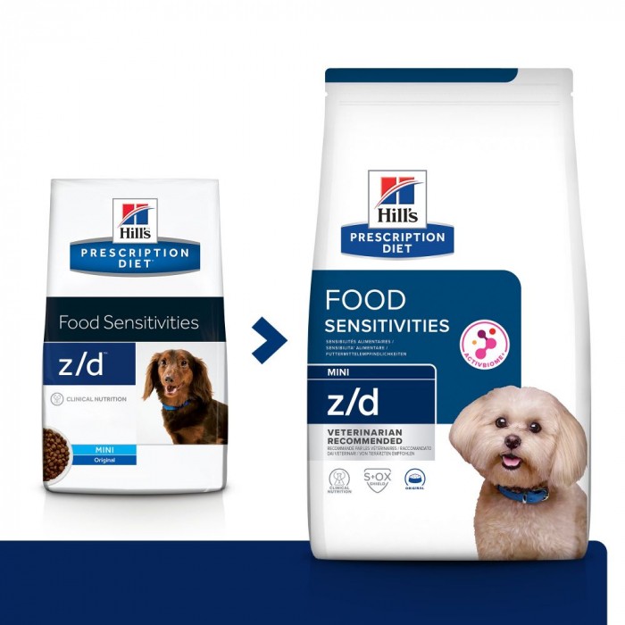 Allergies - HILL'S Prescription Diet z/d Food Sensitivities Mini - Croquettes pour chien pour chiens