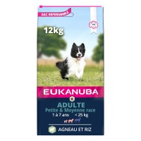 Croquettes pour chien - Eukanuba Adult Small & Medium Breed - Angeau et riz 