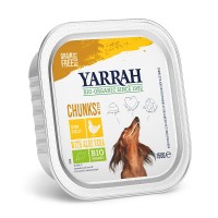 Pâtée en barquette pour chien - Yarrah bouchées bio - Lot 12 x 150g 