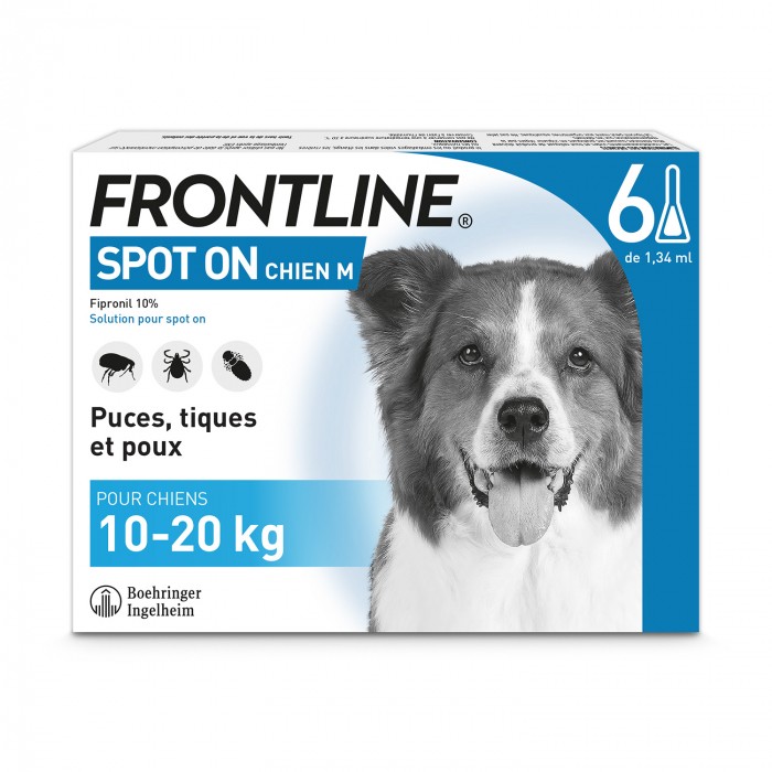 Anti puce chien, anti tique chien - Frontline Spot-On chien pour chiens