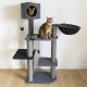 Arbre à chat et griffoir - Arbre à chat Charcoal Felt Cat 3Tower pour chats
