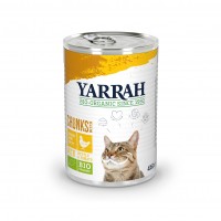 Pâtée en boîte pour chat - Yarrah bouchées bio - Lot 12 x 405g 