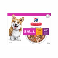 Pâtée en sachet pour chien - HILL'S Science Plan Healthy Cuisine Small & Mini Adult en Mijotés au Poulet & au Boeuf - Pâtée pour chien 
