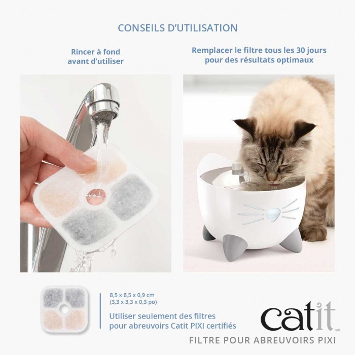 Gamelle, distributeur & fontaine - Filtres pour fontaines Pixi pour chats