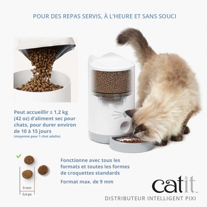 Gamelle, distributeur & fontaine - Distributeur connecté Pixi 12 repas pour chats