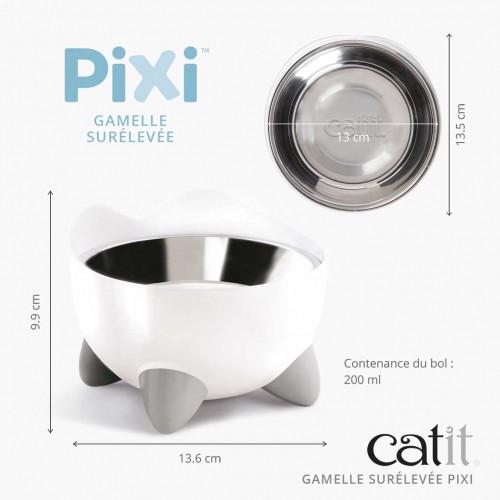 Gamelle, distributeur & fontaine - Gamelle surélevée Pixi pour chats