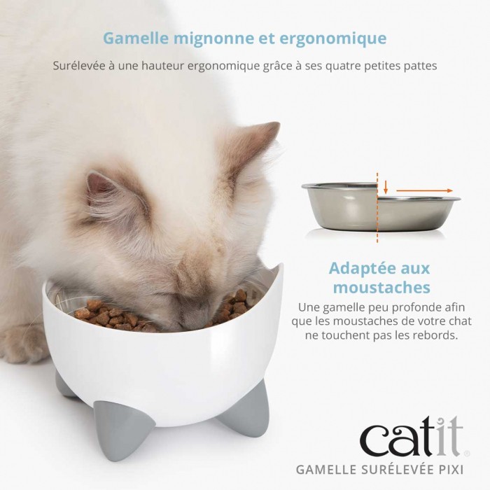 Gamelle, distributeur & fontaine - Gamelle surélevée Pixi pour chats