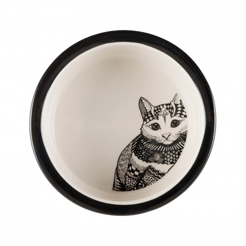 Gamelle, distributeur & fontaine - Ecuelle céramique Zentangle pour chats