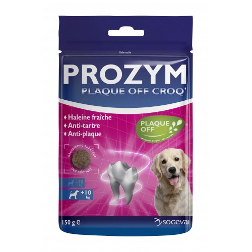 Hygiène dentaire, soin du chien - Prozym Plaque Off Croq' pour chiens