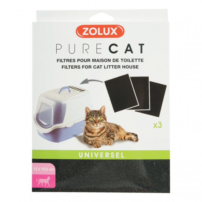 Litière chat, maison de toilette - Filtre à charbon universel Pure Cat pour chats