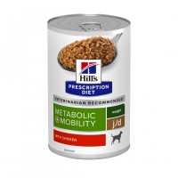 Aliment médicalisé pour chien - HILL’S Prescription Diet j/d Metabolic+Mobility en Boîtes au Poulet – Pâtée pour chien 