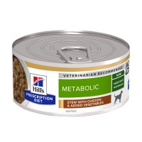 Aliment médicalisé pour chien - HILL'S Prescription Diet Metabolic en bouchées mijotées au Poulet - Pâtée pour chien 