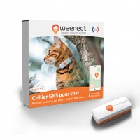 Collier GPS pour chat - Collier GPS Wennect XS Cats - Blanc Weenect