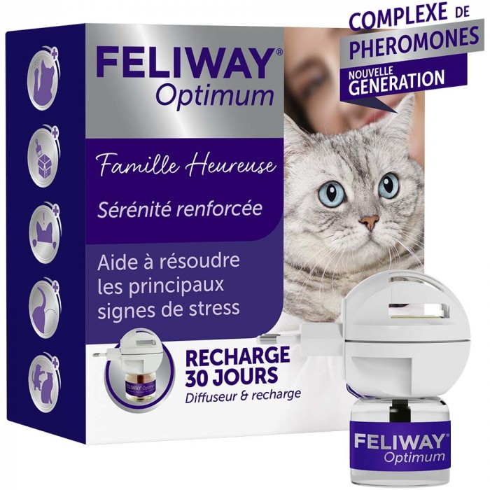 Stress, comportement chat - Feliway® Optimum diffuseur + recharge (kit complet) pour chats