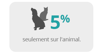 5% seulement sur l'animal